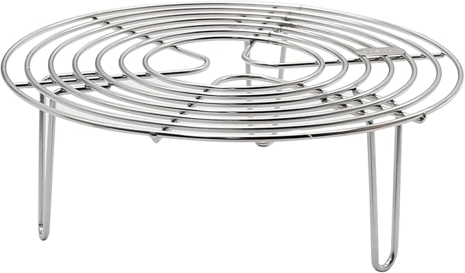 Round Steamer Rack and Cooling Rack,Stainless Steel Pot Trivet, Cooking Rack,Wire Steamer Kettle Rack Holder, Air Fryer Cooking Steamer Rack for Baking Canning Cooking Steaming, 7.9''X2.8''
