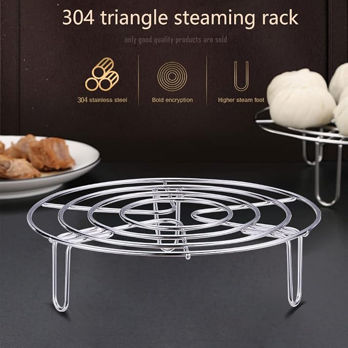 Steam Rack, 2Pcs Heavy Duty Steaming Rack Stand, Stainless Steel Round Steamer Cooling Rack Trivet, Pot Steamer Insert Food Stand, Steaming Cookware Accessories(15.5cm/6.1in)