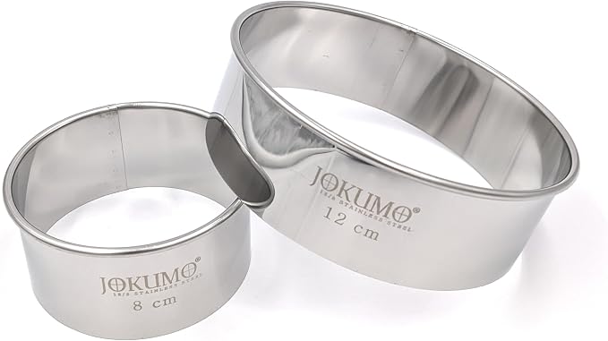 9 Piece Extra Large Chef Grade Plain Round Pastry/Cookie Cutter Set - Extra Thick Premium 18/8 304 Stainless Steel - Marked Size for Professional Chefs and Ambitious Home Cooks