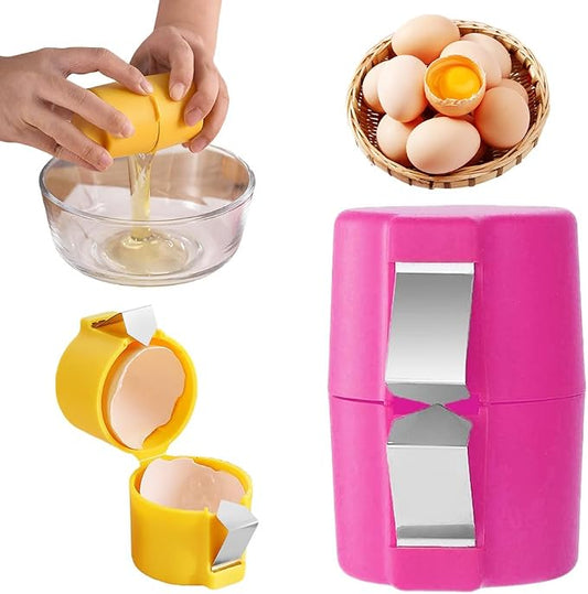 Egg Shell Opener, 2026 Premium Egg Shell Cutter Eggs Shell Separator for for Home Kitchen Gadgets, Multifunctional Egg Cutter Egg Cracker Separator Raw Eggs (Pink)