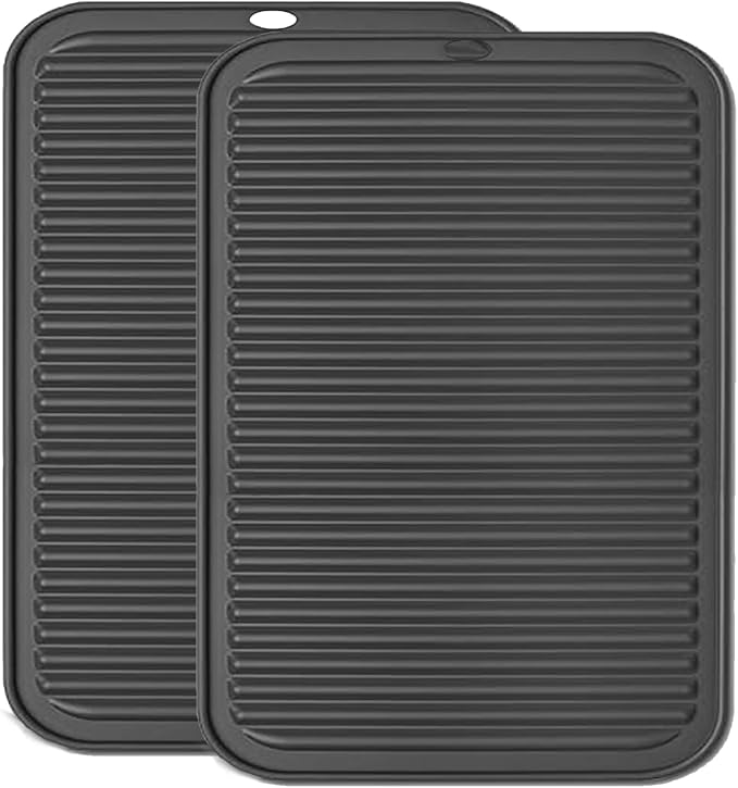 Extra Large Silicone Trivets for Hot Pots and Pans 16x12 Inch, Heat Resistant Hot Pads for Countertops, Hot Dishes, Pot Holders for Kitchen, 2 Pieces, Black
