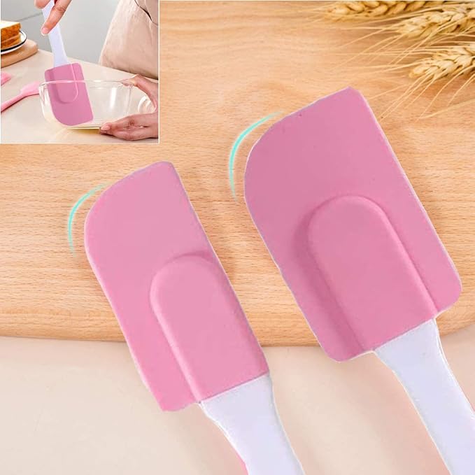 Pink Pastry Brush with Cooking Brush Scraper Silicone Baking Accessory 3 Pcs Set Silicone Baking Cooking Tool Spatula and Pastry Brush for Cake Cream Gadget