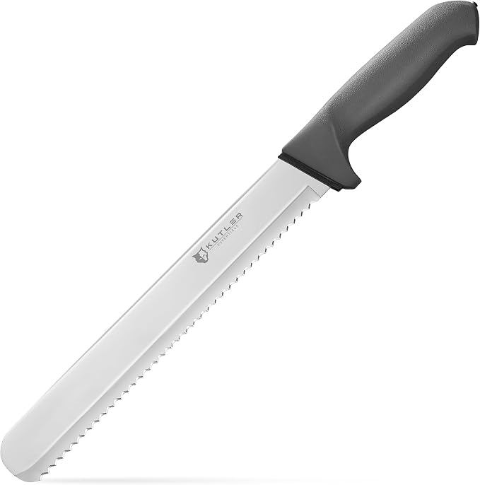 KUTLER Professional 10-Inch Bread Knife and Cake Slicer with Serrated Edge - Ultra-Sharp Stainless Steel Cutlery