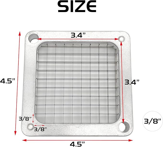 3/8" Stainless Steel Replacement Blade for Commercial Vegetable Chopper Dicer Fruit Cutter, Interchangeable Blade Block Set Pusher Block