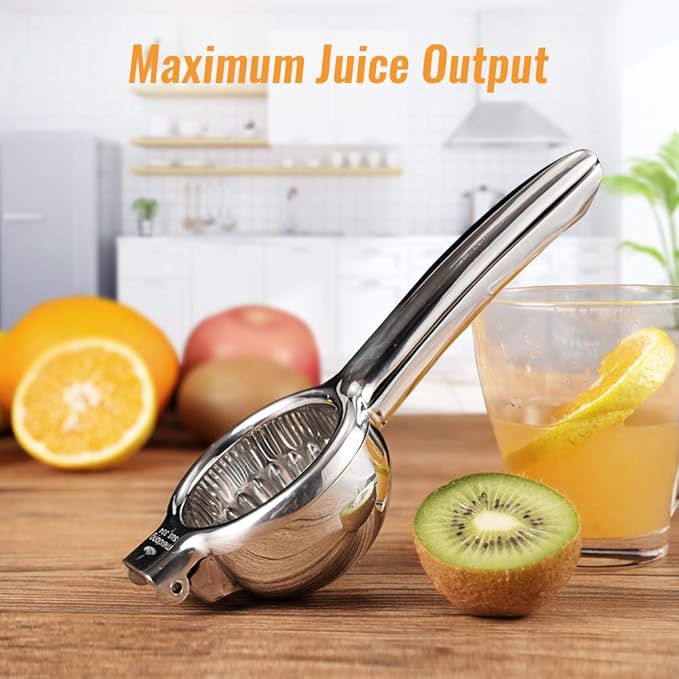 Upgraded Lemon Squeezer Meidong Super Stainless Steel 304 Hand Press Juicer Manual Citrus for Juicing Lemon ＆ Limes, Vegetables (Middle)