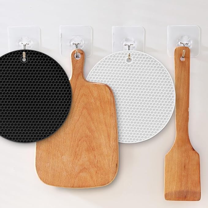 homEdge Silicone Trivets Mat, 6 Packs Multipurpose Non Slip Heat Resistant Pot Holder-White
