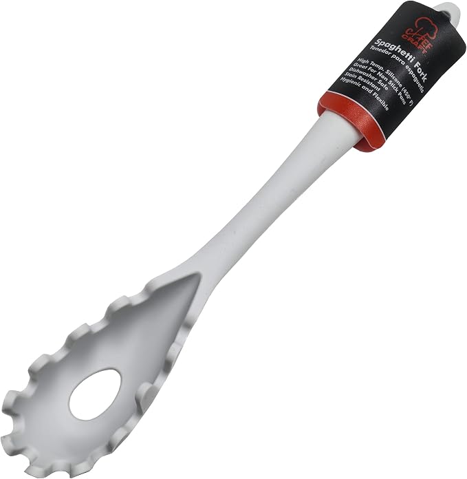 Chef Craft Premium Silicone Spaghetti/Pasta Fork, 11.5 inch, Gray (Pack of 2)