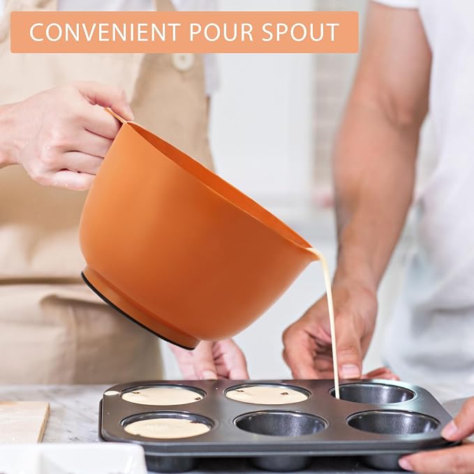 BoxedHome 4.5qt Mixing Bowls Set of 4 | BPA-Free Plastic, Microwave Safe