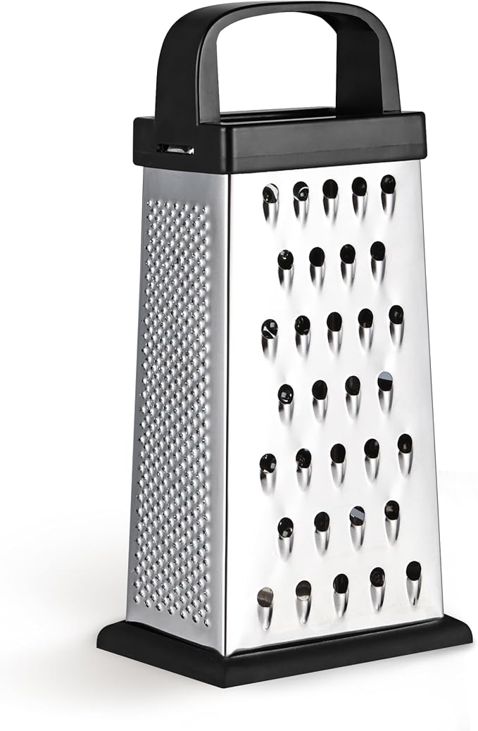 Kaishun 8IN Cheese Grater, 4-Sided Box Grater for Cheese, Vegetable & Fruit