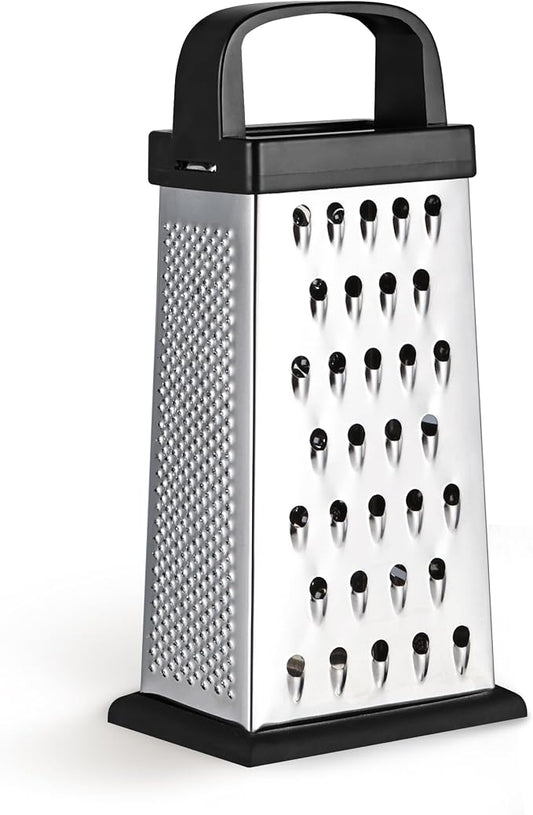 Kaishun 8IN Cheese Grater, 4-Sided Box Grater for Cheese, Vegetable & Fruit