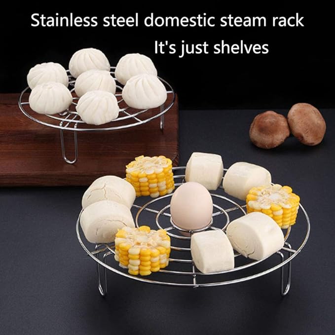 Steam Rack, Heavy Duty Steaming Rack Stand, Stainless Steel Round Steamer Cooling Rack Trivet, Pot Steamer Insert Food Stand, Steaming Cookware Accessories(15.5cm/6.1in)