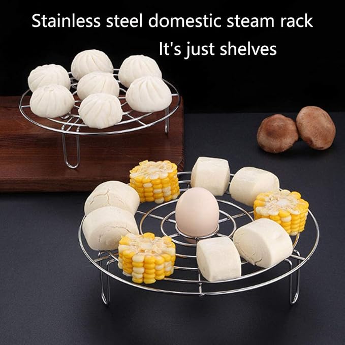 Steam Rack, Heavy Duty Steaming Rack Stand, Stainless Steel Round Steamer Cooling Rack Trivet, Pot Steamer Insert Food Stand, Steaming Cookware Accessories(SIZE:19.5cm/7.68in)