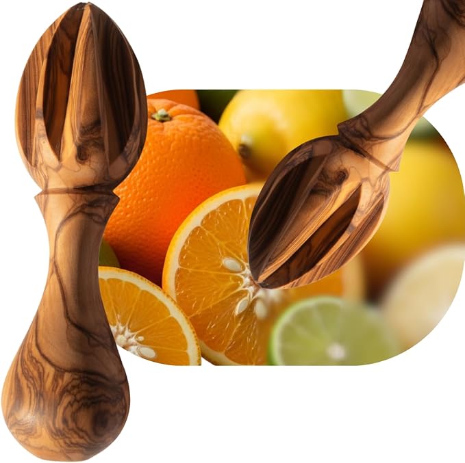 Holy Land Market Olive Wood Lemon Juicer/Citrus Reamer - Handcrafted from Bethlehem, 5.5 in, Asfour Outlet