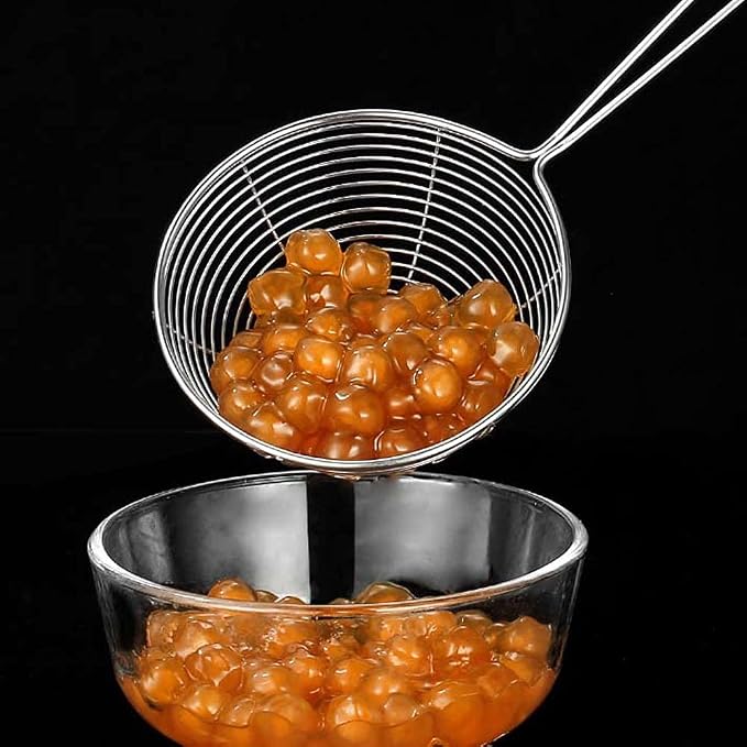 3Pcs 2.5 inch Hot Pot Strainer Scoops Stainless Steel Hot Pot Strainer Spoons Mini Mesh Skimmer Spoon Asian Strainer Ladle with Handle