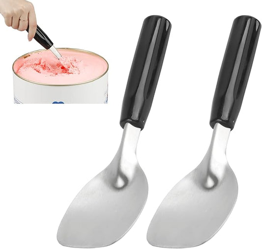 KAYCROWN 2 Pack Ice Cream Spade, Stainless Steel Ice Cream Spade Scoop with Non-Slip Handle for Hard or Creamy Ice Cream, Flat Ice Cream Paddle - Heavy Duty Strong, Durable Bend Proof, Dishwasher safe