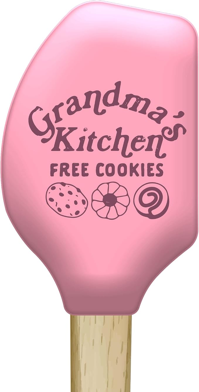 Spatula Grandmas Kitchen Free Cookies Cute Granny Themes Wholesome Humor | Kitchen Gear, Baking Tools, Funny Silicone Scraper Spatula, Graphic , Cool Grandma, Food, Sturdy Wood, Novelty Spatulas for