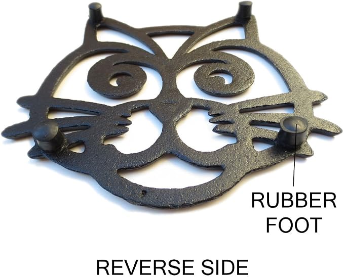 Cat Trivet - Black Cast Iron - for Kitchen & Dining Table - More Than One Makes a Set for Counter, Wall Art or Decoration Accessory - Housewarming & Cat Lover Gifts - 6.6 by 6.3 in