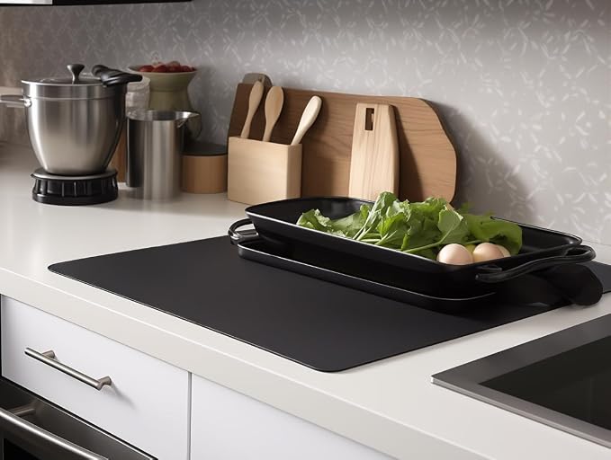 Silicone Placemats, Food-Grade Non-Slip Waterproof, Dining, Stain Resistant, Countertop Protector, Kitchen Counter Mat, Heat Resistant, Baking mat Dishwasher Safe (Black, 1)