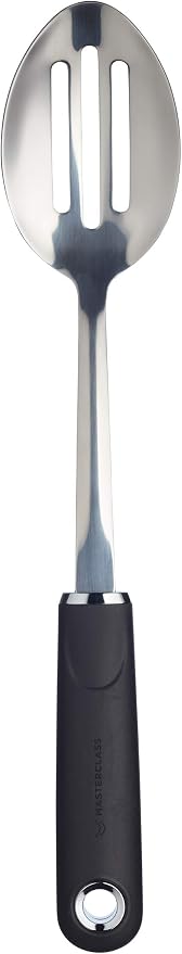 MasterClass Slotted Spoon with Soft Grip Handle, Stainless Steel, 34 cm