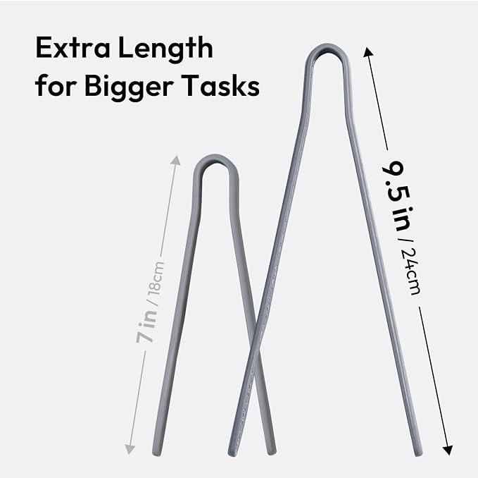 carrotez Silicone Tongs for cooking, Anti-Slip,Non-Scratch kitchen tongs 9.5 Inch 1 Pack - Modern Gray