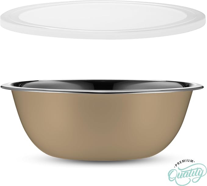 10-Piece Stainless Steel Mixing Bowl Set with Lids for Food Prep & Storage | WHYSKO Mixing Bowls with Lids Set - .75, 1, 1.5, 3 & 5 Quart Kitchen Bowls, Rustproof Metal Nesting Bowls, Dishwasher Safe