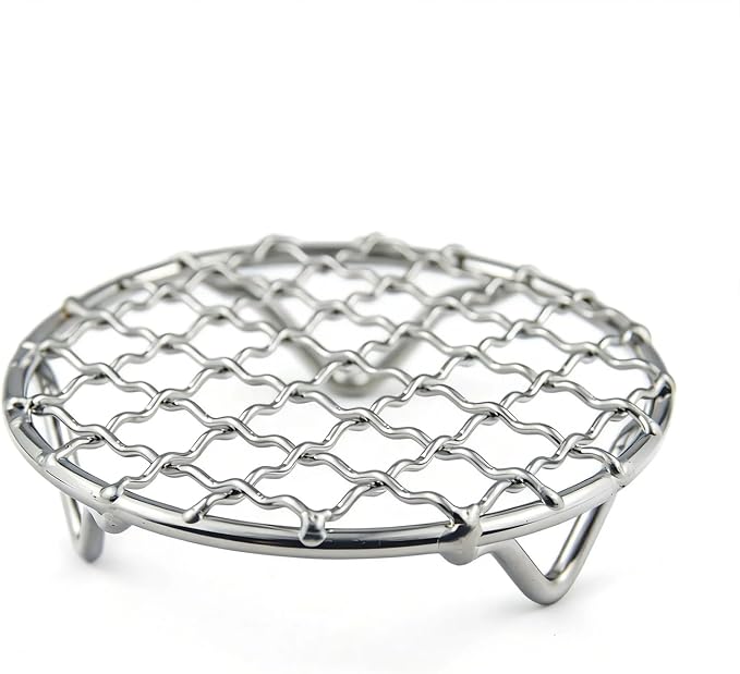 Cooling Rack 4 Inch Round Stainless Steel - Multi-Use Wire Rack for Cooking, Baking, Cookie Cooling, Steaming & BBQ - Sturdy 20mm Legs for Even Airflow, Durable Versatile Kitchen Tool for Home Bakers