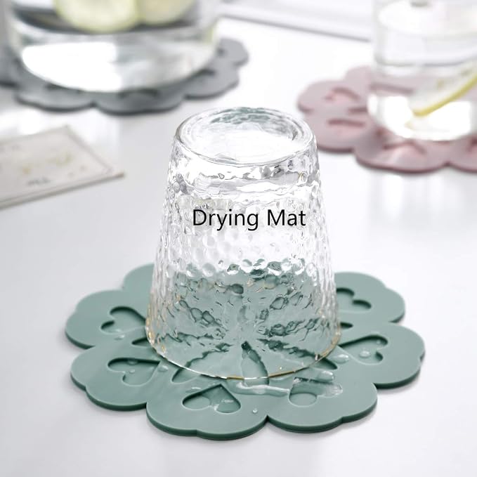 Set of 4 Silicone Trivet Mat - Hot Pot Holder Pads for Table & Countertop - Non-Slip & Heat Resistant Modern Kitchen Trivet for Dishes, Pots & Pans, Merlot Red