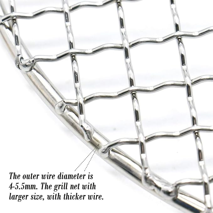 Round Grill Barbecue Net, 2" Height Wire Steaming Cooling Rack, Wire Pan Grate, Baking Rack, Icing Rack, Round Shape - 13 ¾ Inch Diameter (350mm/13.8")