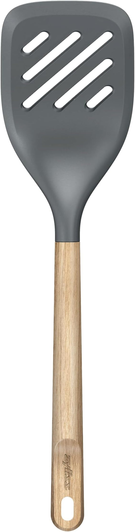 Zyliss Slotted Turner Oak Wood – Durable Kitchen Turner with Heat-Resistant Head, Non-Stick Safe Design, FSC Oak Handle, Slotted for Draining Oil and Lifting Food, Ideal for Frying and Serving 13.4"