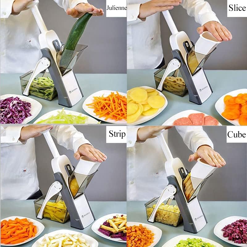 Vegetable Chopper Mandoline Slicer Adjustable Vegetable Cutter Safe Multi-purpose Food Vegetable Slicer for Kitchen (Gray)