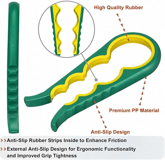 Bloss Jar Opener Bottle Opener for Seniors, Weak Hands and Arthritis,Green | Anti-Slip Rubber Strip Inside,Eight Sizes of Circular Openings,Cap and Bottle Great Kitchen Gadgets,Useful Gifts for Elderly
