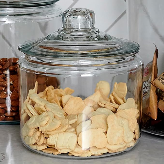 Anchor Hocking Heritage Hill 1/2 Gallon Glass Jar with Lid, Set of 2