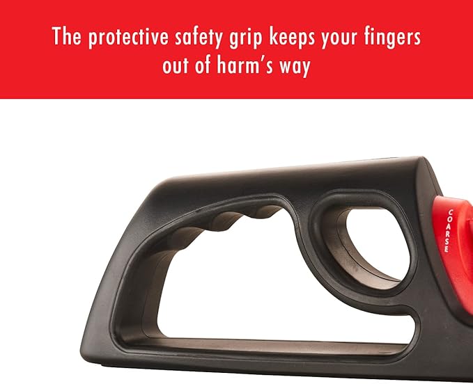 ZWILLING 4-Stage Pull Through Knife Sharpener | Manual Kitchen Sharpener with Coarse and Fine Ceramic Rods, Non-Slip Ergonomic Design for Western and Asian Knives