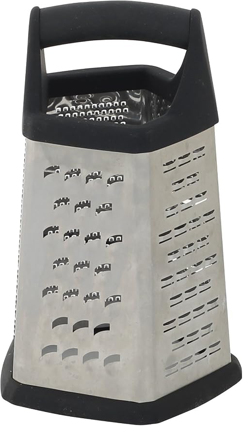 Winco Grater w/Soft Grip Hdl, 5 Sides, S/S