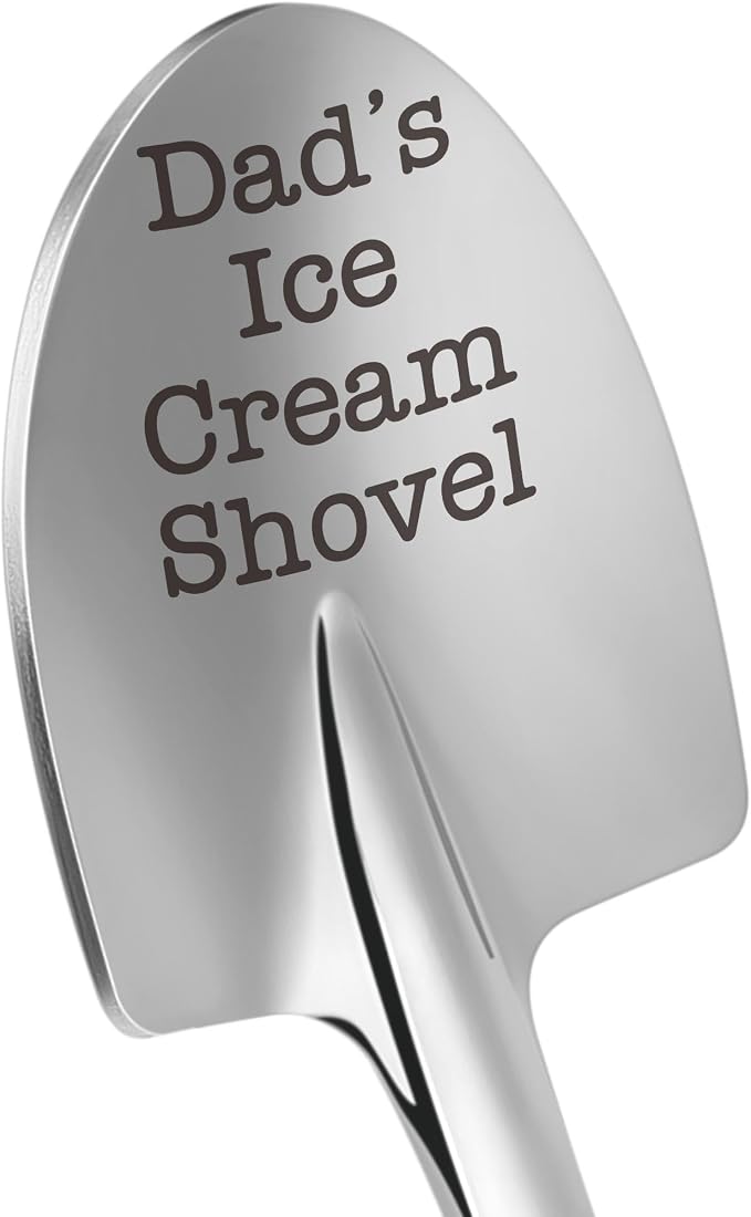 Dad Fathers Day Birthday Gift, from Daughter/Son, Dads Christmas White Elephant Gifts, Funny Dad's Ice Cream Shovel Spoon Gift for Daddy Father-in-Law Grandfather Grandpa Retirement Valentines for Him