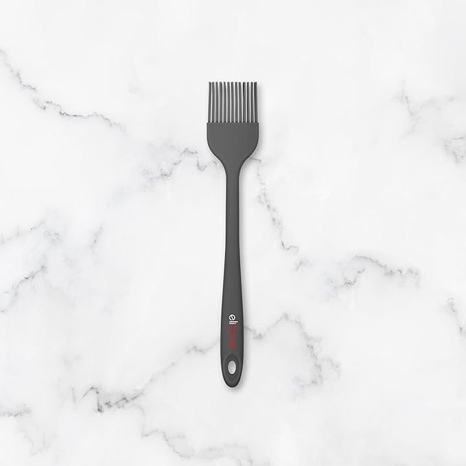 Mini Silicone Basting Pastry Brush, Cooking Brush for Oil Sauce Butter Marinades, Food Brushes for BBQ Grill Kitchen Baking, Baster Brushes Pastries Cakes Meat Desserts, Food Grade, Dark Grey