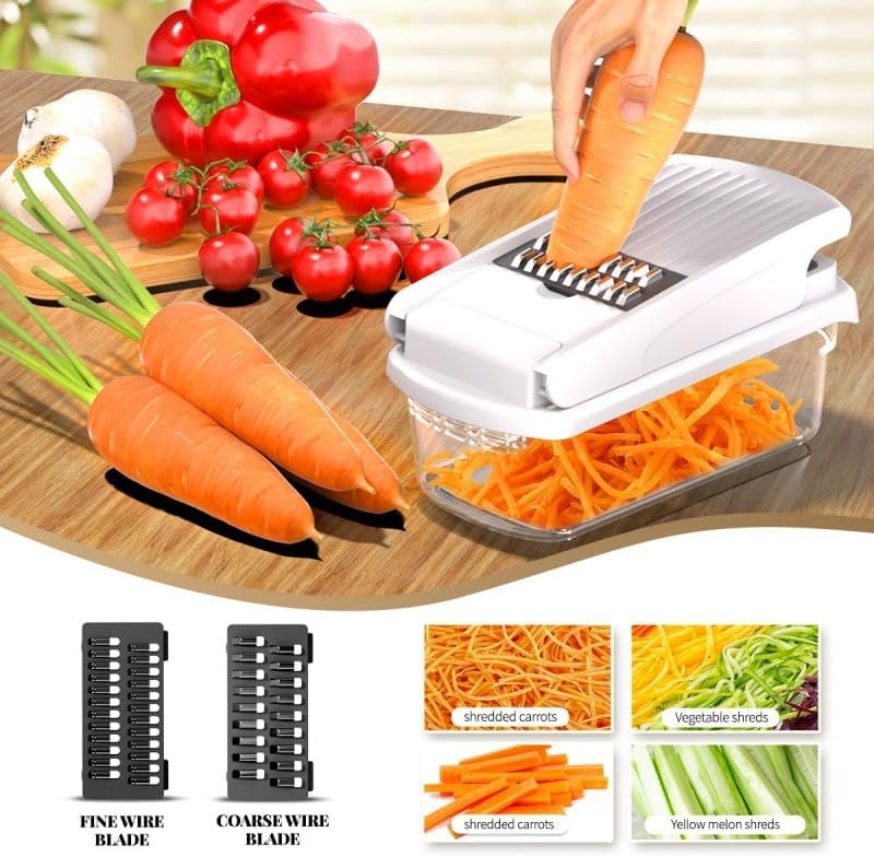 Fusionshop(USA) Premium 10-in-1 Vegetable Chopper | Food Chopper, Cutter
