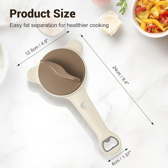 4-In-1 Jar Opener for Weak Hands & Seniors, Adjustable Lid Opener with Non-Slip Grip, Stainless Steel Jar Lid Opener, for Jars, Bottles & Cans (Brown)