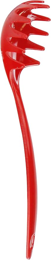 Spaghetti Spoon, Pasta Server, Fork with Ergonomic Handle, Heat Resistant, BPA Free,11.5 inch Melamine Utensil by Reston Lloyd, 6 piece set, Red