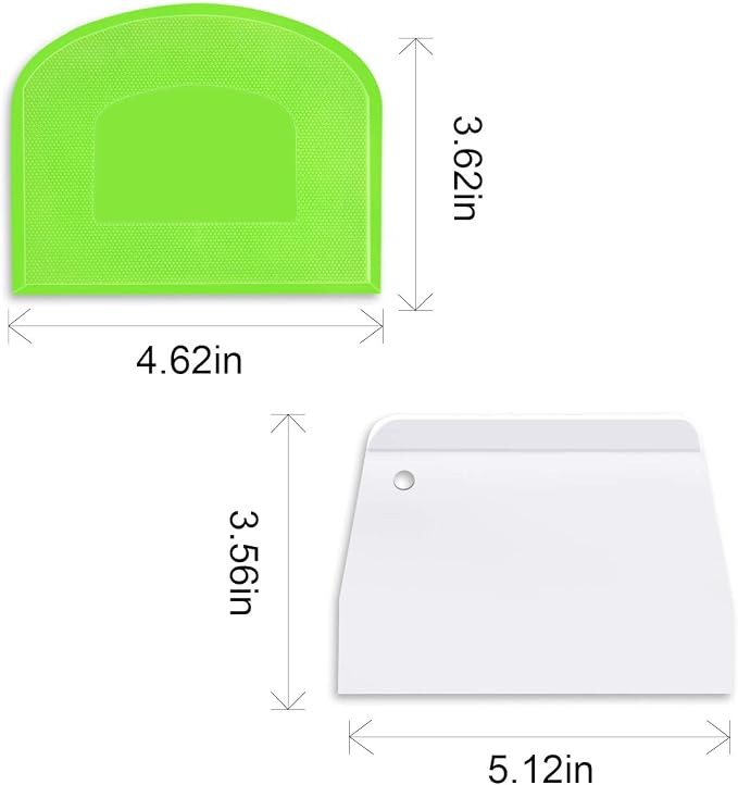 Plastic Cutting Bread Scraper Tool Pastry Knife Dough Cutter Bread Bow Bench Knife - 2 Pieces Green and White