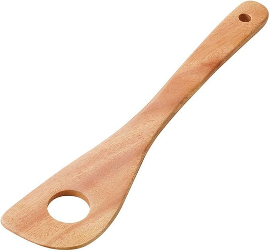 CAPTAIN STAG UP-2560 Wooden Kitchen Tool, Cooking Tool, Perforated Spatula, Wood Breath