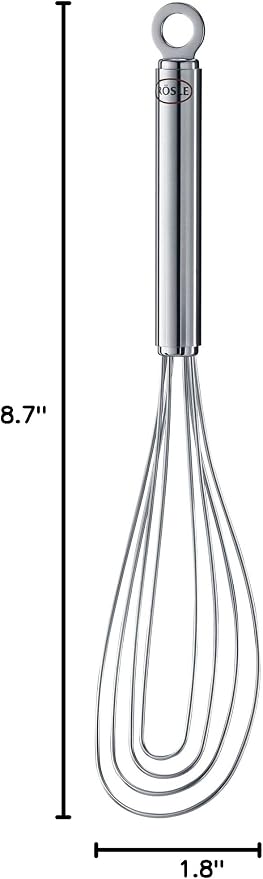 Rösle Stainless Steel Flat Whisk, 8 Wire, 8.7-inch