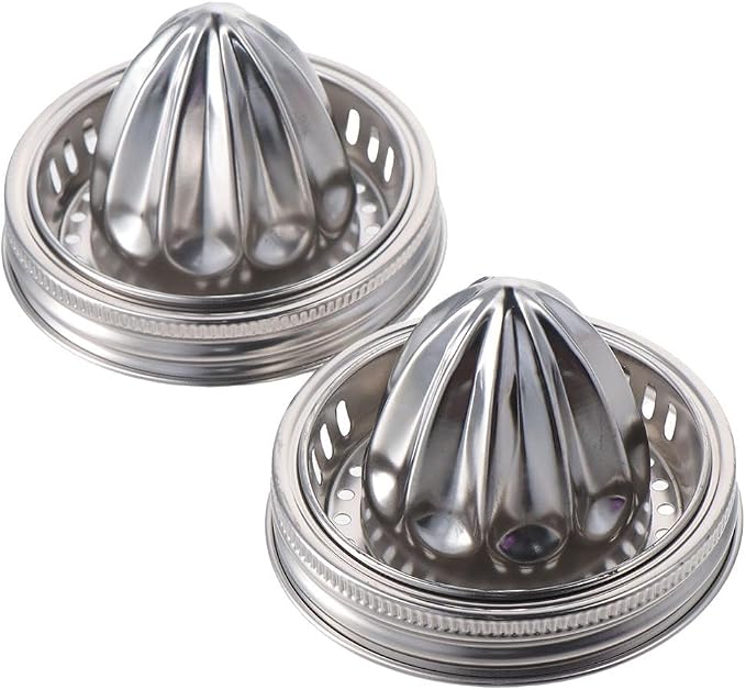 1/2pcs Simple Manual juicer Stainless Steel Lemon Squeezer,3.38 Inch Mason Jar Juicer Lid,Dishwasher Safety Kitchen Manual Juice Compressor(1pcs)