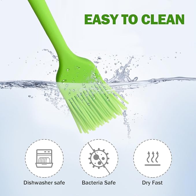Craebuer Silicone Basting Pastry Brushes, 5 Pack Heat Resistant Cooking Brush for Oil Butter Sauce, Food Brush for BBQ Grill Barbeque Kitchen Baking Cooking