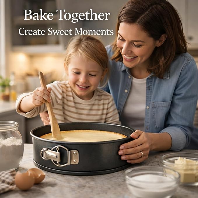 Wee's Beyond Non-Stick Springform Pan 9.5 Inch Cheesecake Pan for Baking – Easy Release Spring Form Pan with Removable Bottom – Durable Cake Pan for Cheesecake, Tortes & Desserts – Easy Clean Bakeware