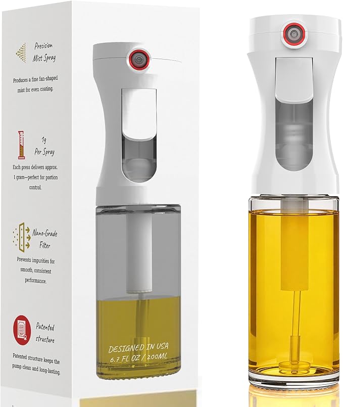 Olive Oil Sprayer for Cooking,Glass Oil Sprayer Mister Spray Bottle, 1g Per Press Oil Spritzer, Olive Oil Spray Bottle Dispenser for Air Fryer, Salad, Grilling, Kitchen Gadgets Essentials Tools