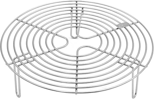 Round Steamer Rack and Cooling Rack,Stainless Steel Pot Trivet, Cooking Rack,Wire Steamer Kettle Rack Holder, Air Fryer Cooking Steamer Rack for Baking Canning Cooking Steaming, 9.5''X2.8''…
