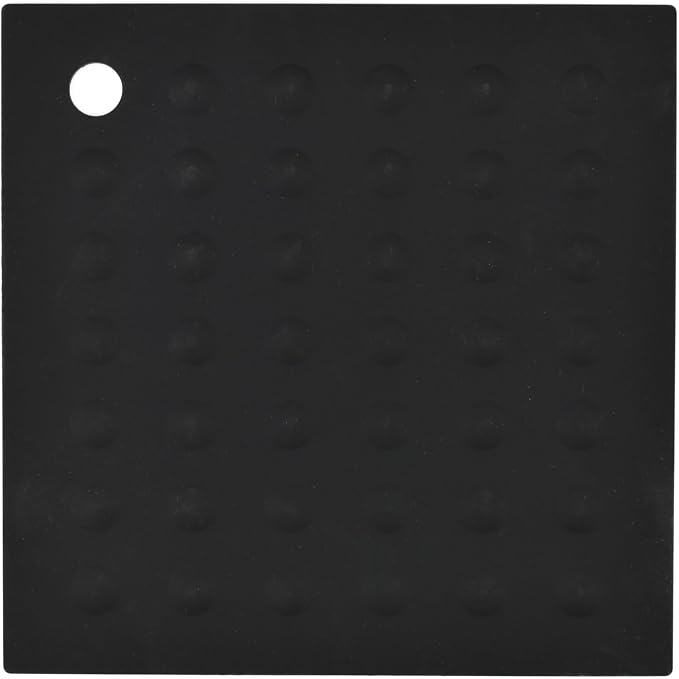 Lamson Jumbo Silicone Trivet, 11.5 x 11.5 in Large Hot Pad, Black | Extra-wide square takes Dutch ovens, casseroles and sheet pans; rated to 450F; rolls flat to store; BPA free