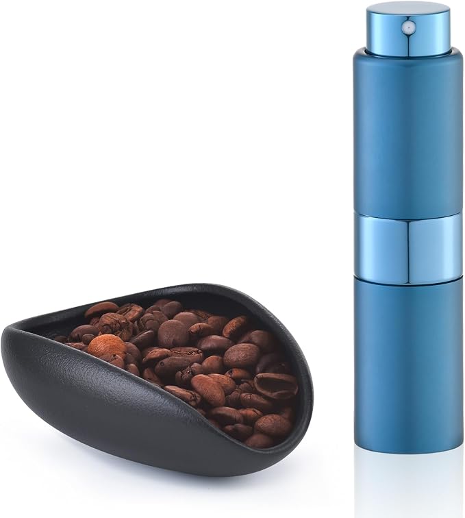 Lulupack Coffee Bean Dosing Cup with 20ML Spray Bottle, Coffee Measuring Cups & Espresso Bean Spritzer Kit Blue