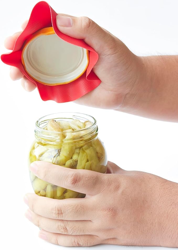 Otstar Jar Opener with Gripper Pads for Weak Hands, Seniors with Arthritis | Multifunction Lid Opener & Kitchen Gadgets, Adjustable, Non-slip, Effortlessly Open Jar Lids Bottle Caps and Pull-tab Cans